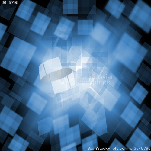 Image of Blue Cubes Background Shows Blue Bricks Or Geometrical Design