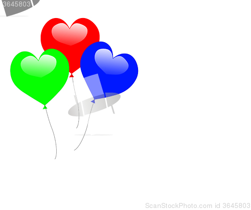 Image of Colourful Heart Balloons Show Romantic Anniversary Celebration