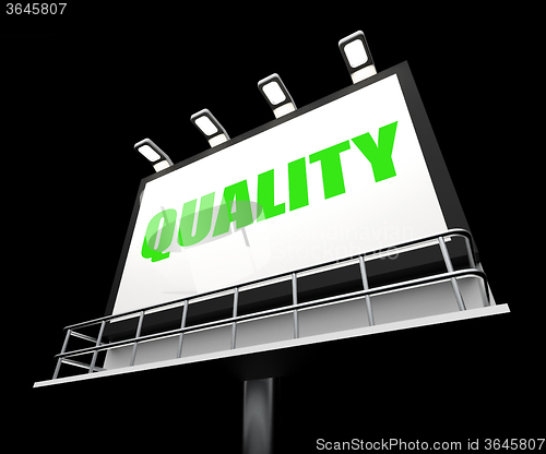 Image of Quality Sign Shows Condition Aspect or Certified Perfect