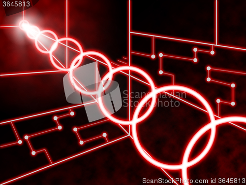 Image of Laser Circuit Background Means Futuristic Design Or Concept