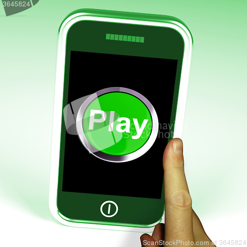 Image of Play Smartphone Shows Internet Recreation And Entertainment