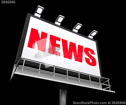 Image of News Sign Represents Newspaper Articles and Headlines or Media I