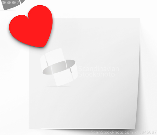 Image of Heart On Note Means Lovely Message Or Love Letter