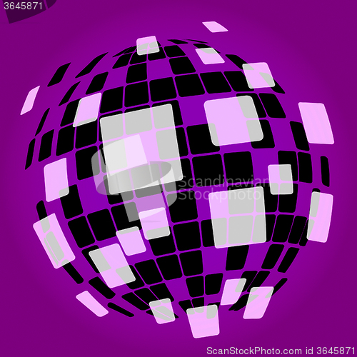 Image of Modern Disco Ball Background Shows Nightclub Or Light Spots