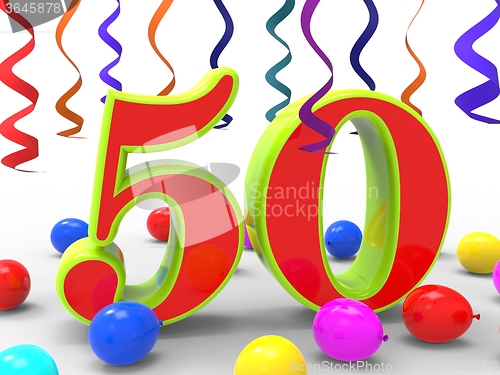 Image of Number Fifty Party Shows Happiness And Celebrations