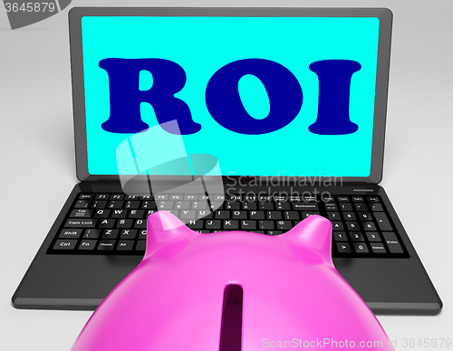 Image of ROI Laptop Shows Investors Returns And Profitability