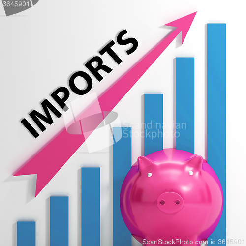 Image of Imports Graph Shows International Trade And Importing Goods