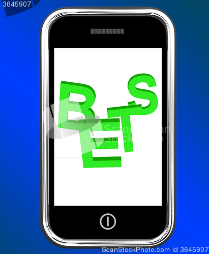 Image of Bets On Phone Showing Online Or Internet Gambling