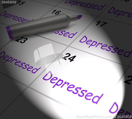 Image of Depressed Calendar Displays Discouraged Despondent Or Mentally I