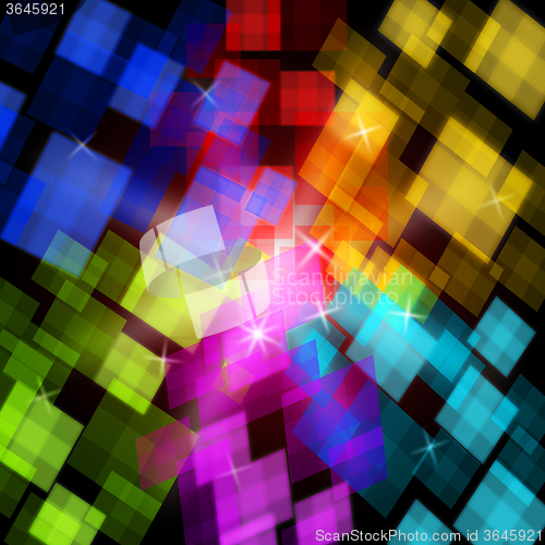 Image of Colourful Cubes Background Shows Digital Art Or Design