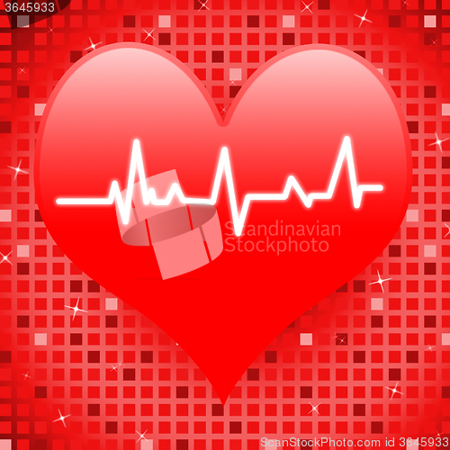 Image of Electro On Heart Means Romantic Pressure Or Passionate Love