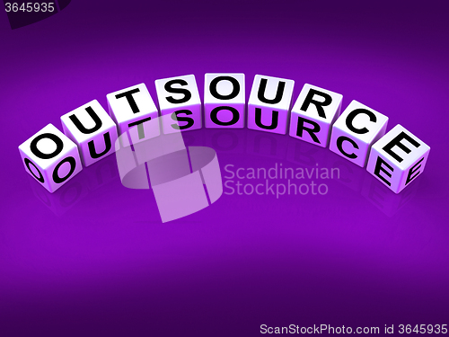 Image of Outsource Blocks Show Outsourcing and Contracting Employment