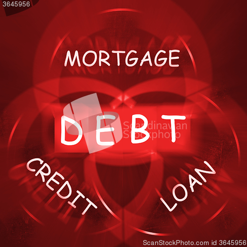 Image of Mortgage Credit and Loan Displays financial Debt