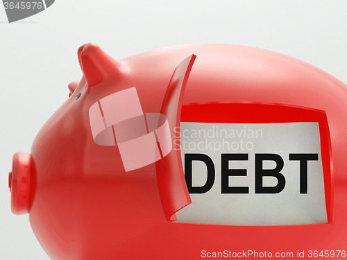 Image of Debt Piggy Bank Means Arrears And Money Owed