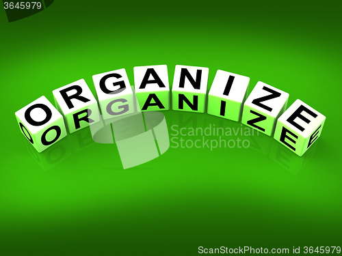 Image of Organize Blocks Represent Organization Management and Establishe