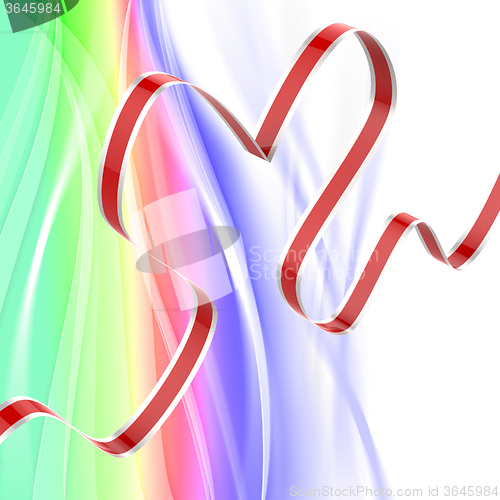 Image of Ribbon Heart Means Passionate Relationship Or Loving Marriage
