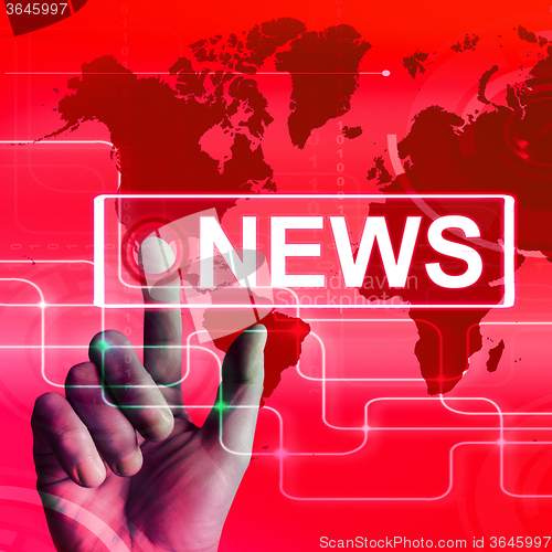 Image of News Map Displays Worldwide Newspaper or Media Information