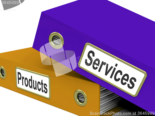 Image of Services Products Folders Show Business Service And Merchandise