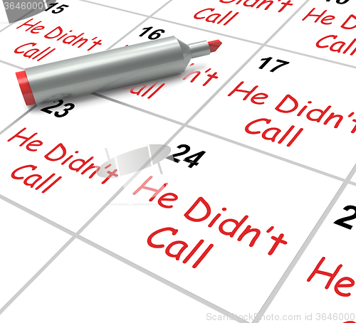 Image of He Didnt Call Calendar Means Disappointment From Love Interest