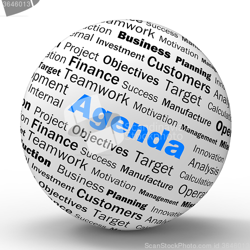 Image of Agenda Sphere Definition Means Schedule Planner Or Reminder