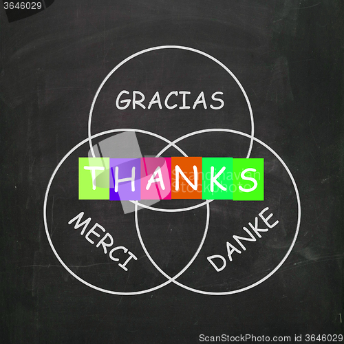 Image of Gracias Merci and Danke Mean Thanks in Foreign Languages