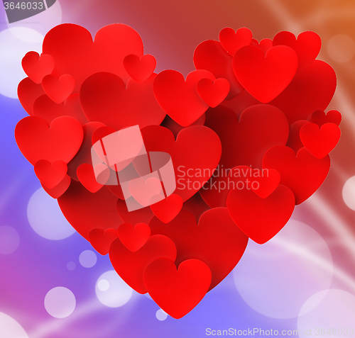 Image of Heart Made With Hearts Shows Passionate Love And Loving Marriage