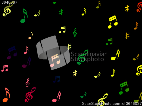 Image of Musical Notes Background Shows Creative Composition Or Tone