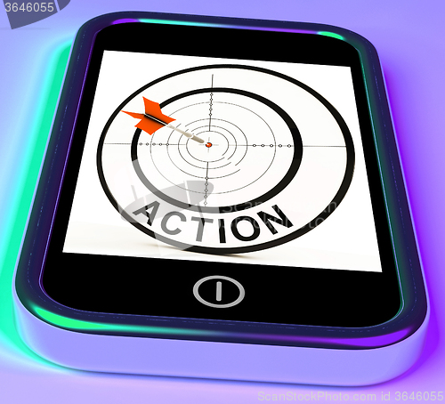 Image of Action Smartphone Shows Acting To Reach Goals