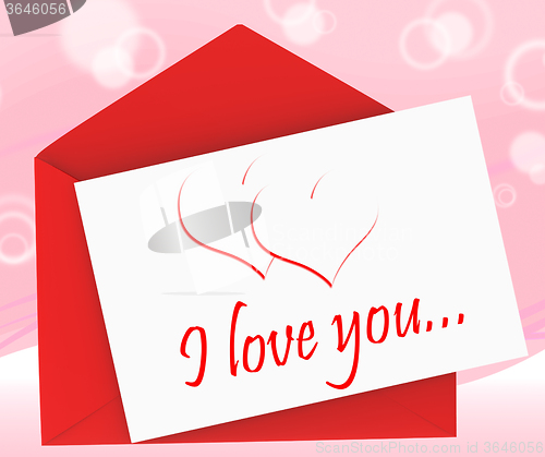 Image of I Love You On Envelope Means Romantic Message Or Letter