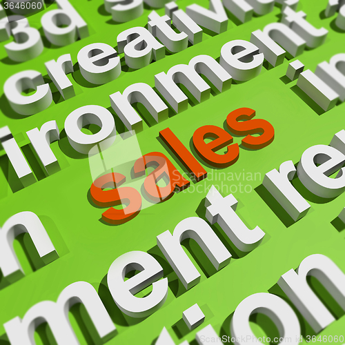 Image of Sales In Word Cloud Shows Promotions And Deals