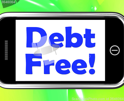 Image of Debt Free On Phone Means Free From Financial Burden