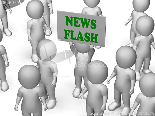 Image of News Flash Board Character Shows Daily News And Journalism