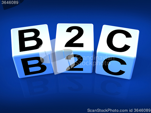 Image of B2C Blocks Represent Business and Commerce or Consumer