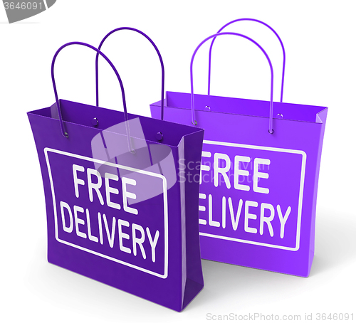 Image of Free Delivery Sign on Bags Show No Charge To Deliver