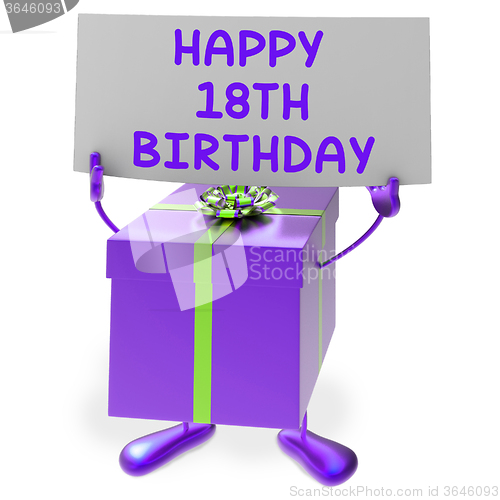 Image of Happy 18th Birthday Sign and Gift Show Eighteenth Party