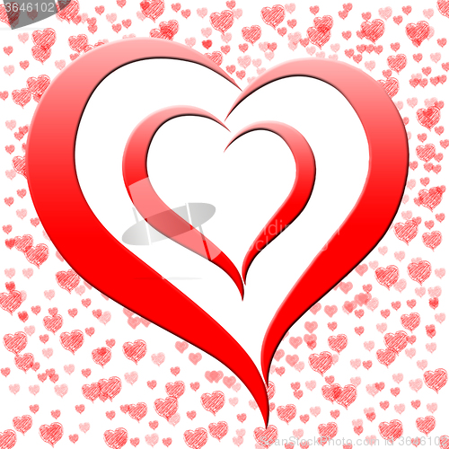 Image of Heart On Background Shows Dating Engagement And Wedding