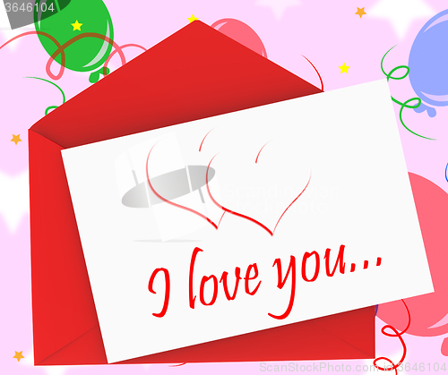 Image of I Love You On Envelope Shows Anniversary Card