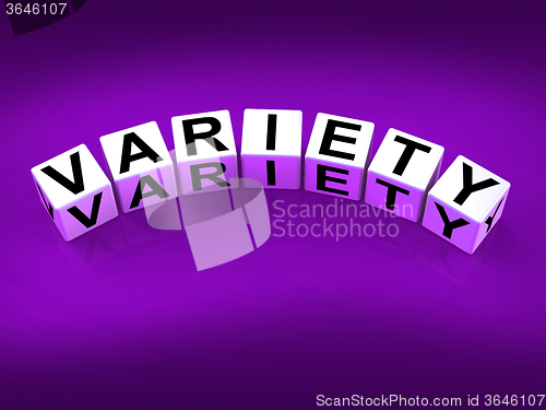 Image of Variety Blocks Mean Varieties Assortments and Diversity