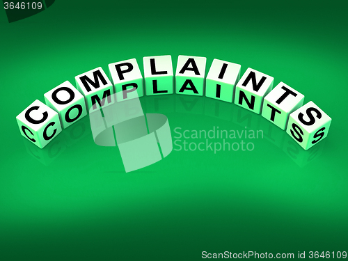 Image of Complaints Dice Means Dissatisfied Angry And Criticism