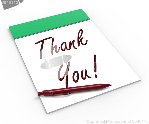 Image of Thank You! Notebook Means Acknowledgment Or Gratefulness