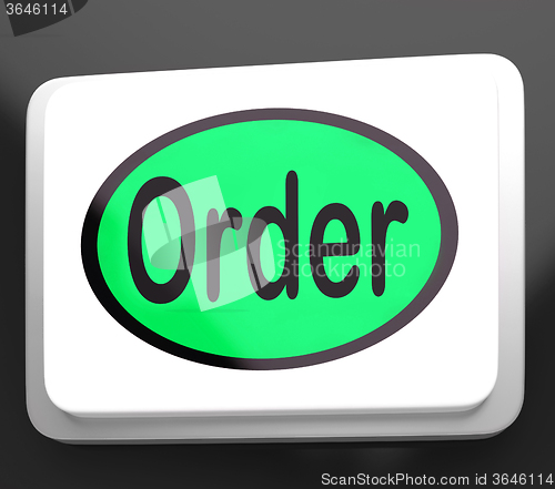 Image of Order Button Shows Buying Online In Web Stores