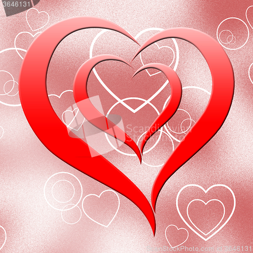 Image of Heart On Background Means Romanticism Passion And Love