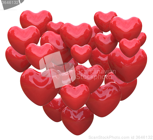 Image of Heart Made With Hearts Shows Romance Love And Passion