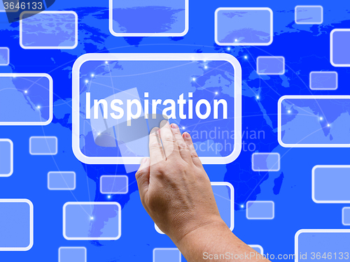Image of Inspiration Touch Screen Shows Motivation And Encouragement