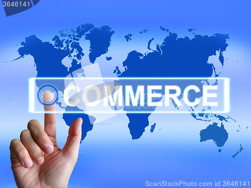 Image of Commerce Map Shows Worldwide Commercial and Financial Business