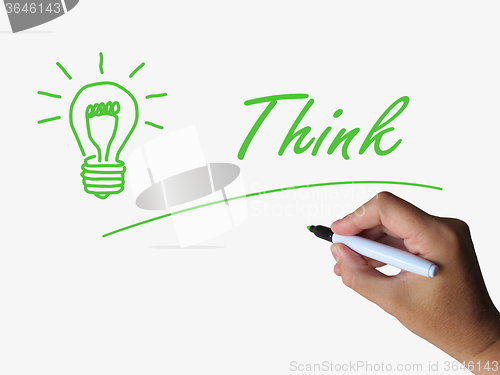 Image of Think Lightbulb Means Thinking Learning and Solving