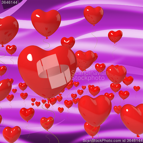 Image of Heart Balloons On Background Means Passionate Marriage Or Beauti