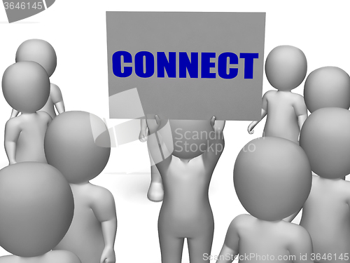 Image of Connect Board Character Shows Global Communications Or Connectiv