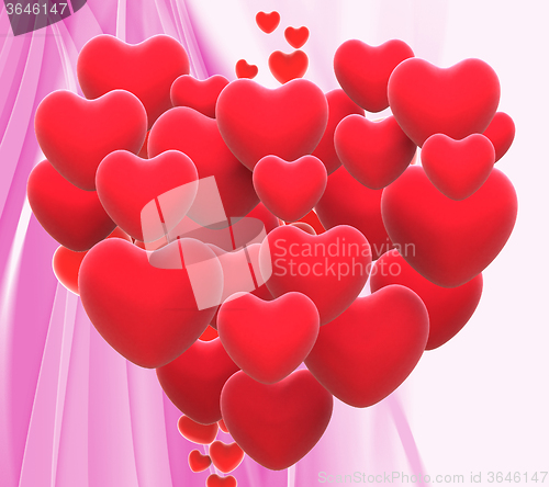 Image of Heart Made With Hearts Means Wedding Party Or Romanticism