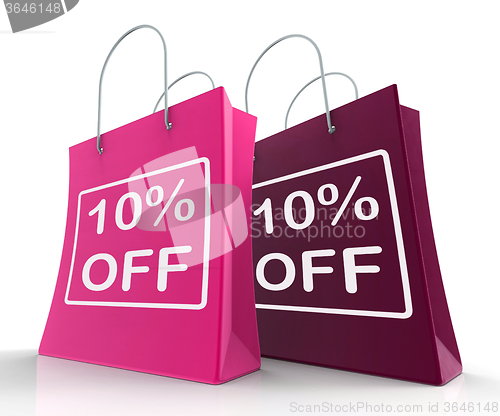 Image of Ten Percent Off On Shopping Bags Shows 10 Bargains